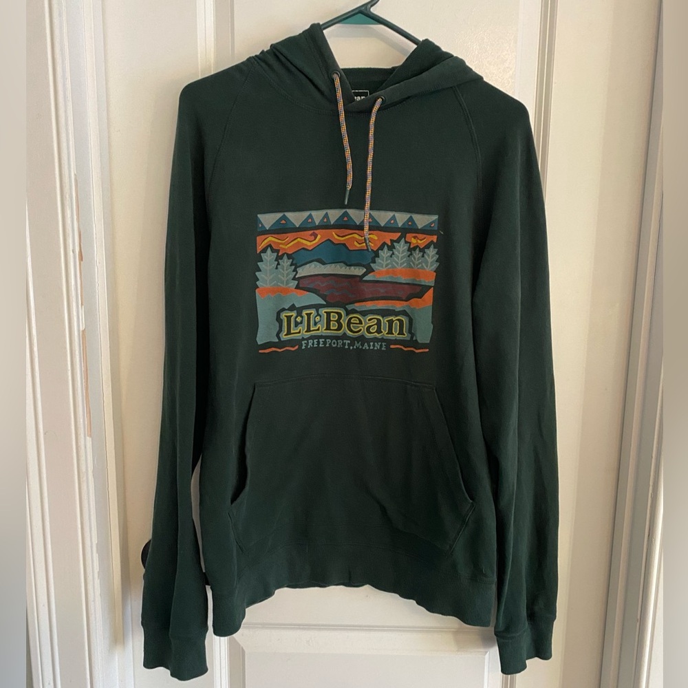 L.L. Bean Forest Green Graphic Hoodie